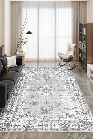 cmn home Dekoratif Özel Tasarım Yıkanabilir,İnce, Kaymaz Tabanlı, Modern Salon Halısı, Mutfak Halısı, Yolluk - 2
