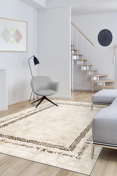 cmn home Dekoratif Özel Tasarım Yıkanabilir,İnce, Kaymaz Tabanlı, Modern Salon Halısı, Mutfak Halısı, Yolluk