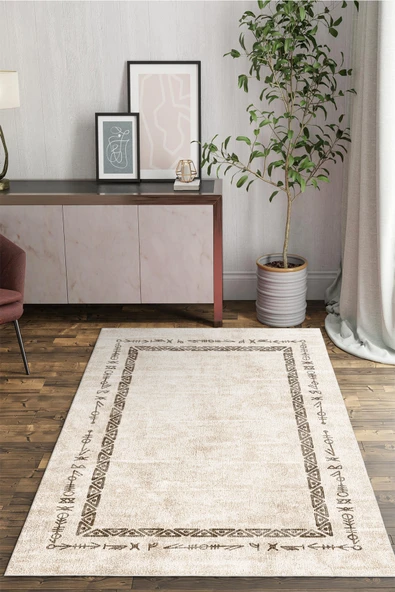 cmn home Dekoratif Özel Tasarım Yıkanabilir,İnce, Kaymaz Tabanlı, Modern Salon Halısı, Mutfak Halısı, Yolluk - 2