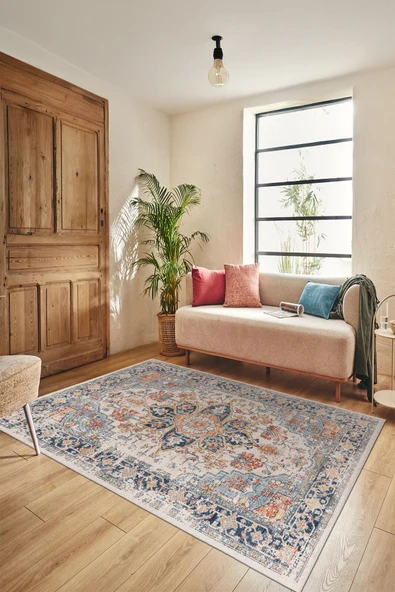 cmn home Dekoratif Özel Tasarım Yıkanabilir,İnce, Kaymaz Tabanlı, Modern Salon Halısı, Mutfak Halısı, Yolluk - 3