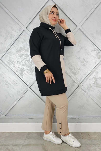 KADIN KOMBİNLİ BOĞAZLI TESETTÜR TUNİK - Resim 6
