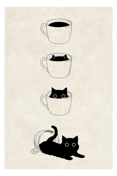 cmn home Özel Tasarım, Kaymaz Taban, İnce, Yıkanabilir, Dekoratif Modern Mutfak Halısı - 4