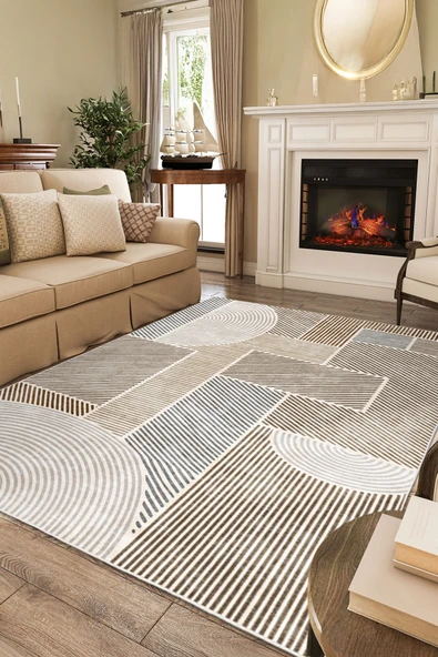 cmn home Dekoratif Özel Tasarım Yıkanabilir,İnce, Kaymaz Tabanlı, Modern Salon Halısı, Mutfak Halısı, Yolluk