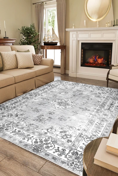 cmn home Dekoratif Özel Tasarım Yıkanabilir,İnce, Kaymaz Tabanlı, Modern Salon Halısı, Mutfak Halısı, Yolluk - 4