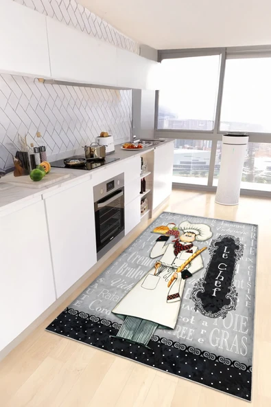 cmn home Dekoratif Özel Tasarım mutfak halısı, Yıkanabilir,İnce, leke tutmaz, Kaymaz tabanlı - 5