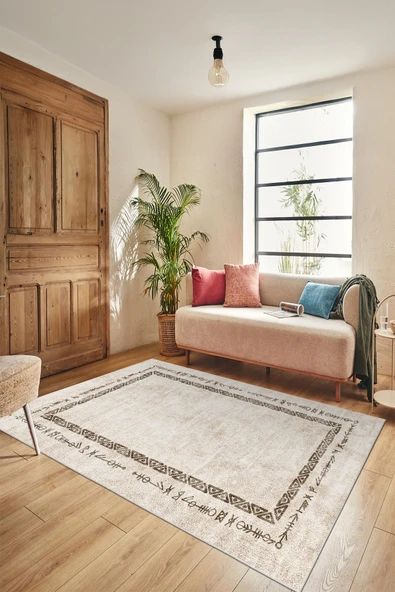 cmn home Dekoratif Özel Tasarım Yıkanabilir,İnce, Kaymaz Tabanlı, Modern Salon Halısı, Mutfak Halısı, Yolluk - 4