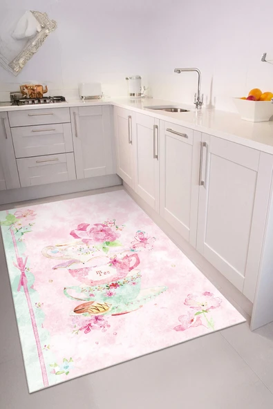 cmn home Dekoratif Özel Tasarım Yıkanabilir,İnce, Kaymaz Tabanlı, Modern Mutfak Halısı, Yolluk