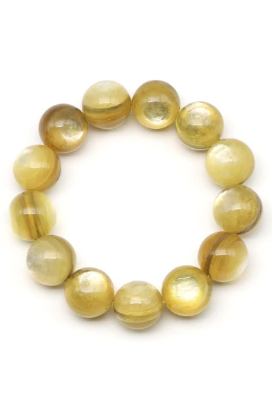 Sarı Lepidolit Doğal Taş Bileklik 16 mm Küre Kesim - BLK-2016 - Resim 2