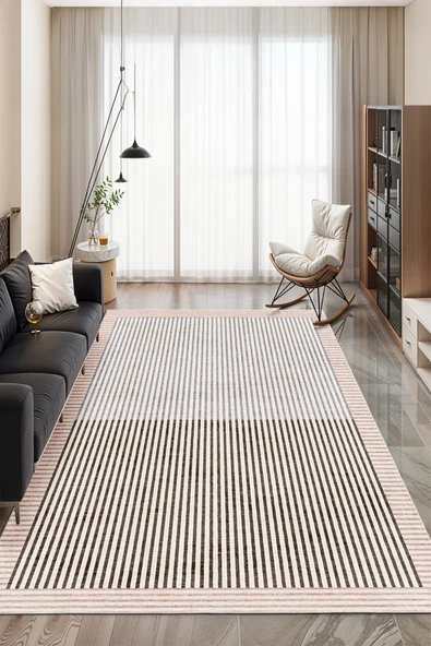 cmn home Dekoratif Özel Tasarım Yıkanabilir,İnce, Kaymaz Tabanlı, Modern Salon Halısı, Mutfak Halısı, Yolluk - 2