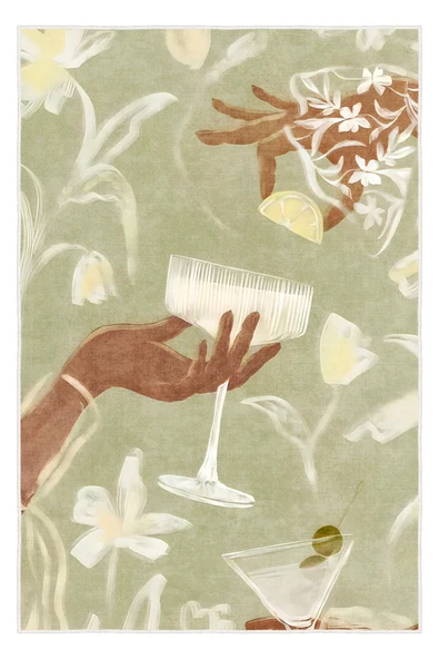 cmn home Dekoratif Özel Tasarım mutfak halısı, Yıkanabilir,İnce, leke tutmaz, Kaymaz tabanlı