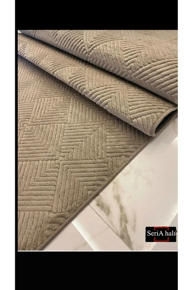 Dinarsu Seria Halı Rölyef Pufy Post Halı Kaymaz Taban Yıkanabilir Yumuşak Yüzey Halı Yolluk - 2