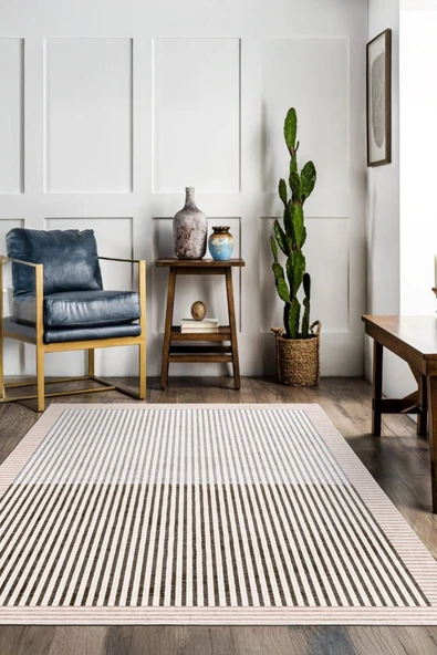 cmn home Dekoratif Özel Tasarım Yıkanabilir,İnce, Kaymaz Tabanlı, Modern Salon Halısı, Mutfak Halısı, Yolluk - 3