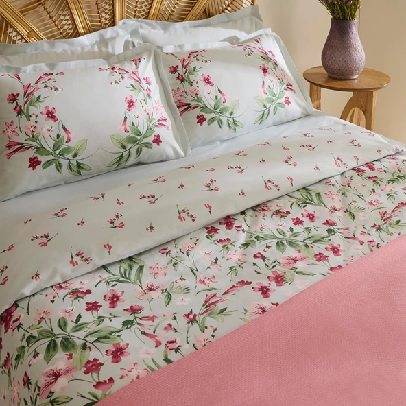 Karaca Home Madison %100 Pamuk Çift kişilik Nevresim Pike Takımı Pembe - Resim 3