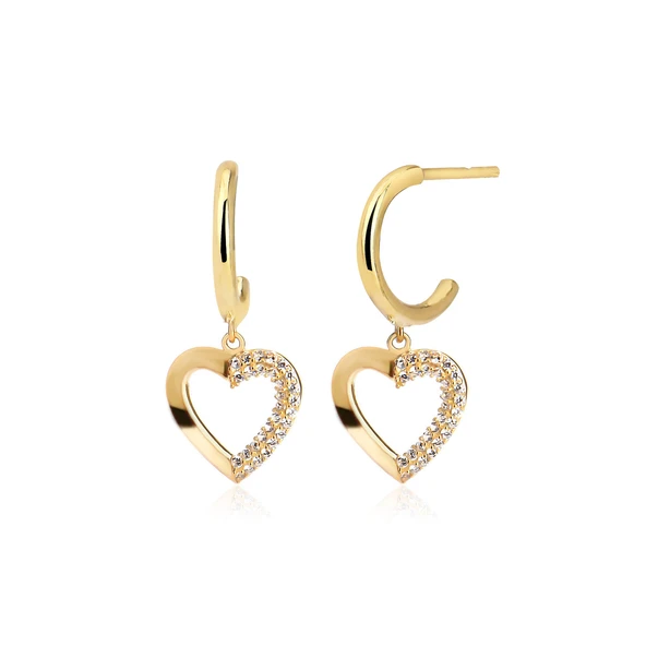 EMILIANO JEWELLERY SİLVER 925 ATAR TAŞLI İ KALP KÜPE