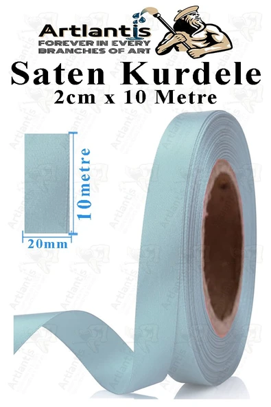 Kurdele Saten 2 Cm 10 Metre 1 Adet Saten Kurdela Parlak Hediye ve Süsleme Şeridi Süs Paketleme Çiçek Saç El Sanatı
