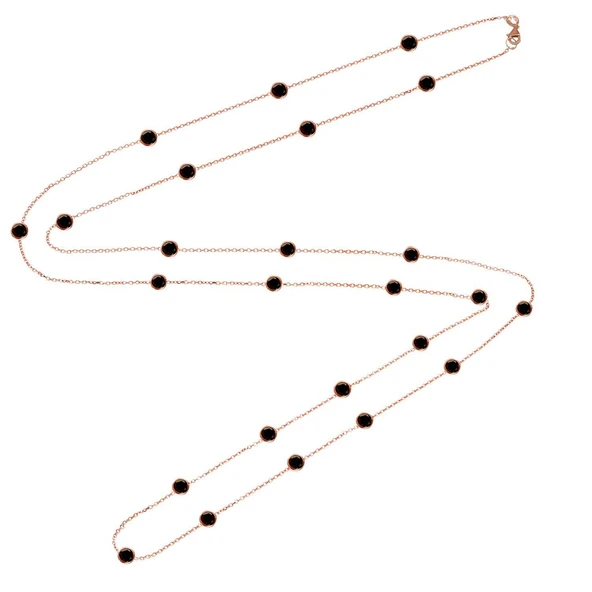 EMILIANO JEWELLERY SİLVER 925 AYAR ZİRKON TAŞLI FANCY UZUN DESENLİ KOLYE 75 CM