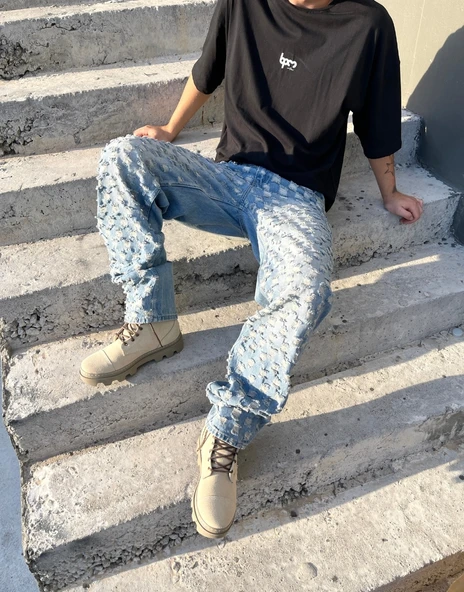 Ultra Premium Laser Bomb Baggy Kot Pantolon - Resim 3