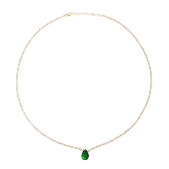 EMILIANO JEWELLERY 925 AYAR ZİRKON TAŞLI DAMLA KOLYE