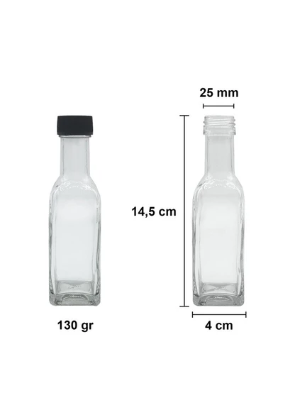 Şeffaf 100 ML Cam Şişe Sızdırmaz Kapak (2 Adet) - Resim 2