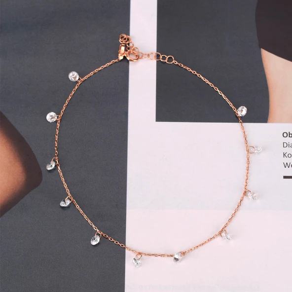 EMILIANO JEWELLERY SİLVER 925 AYAR ZİRKON TAŞLI HALHAL - Resim 4