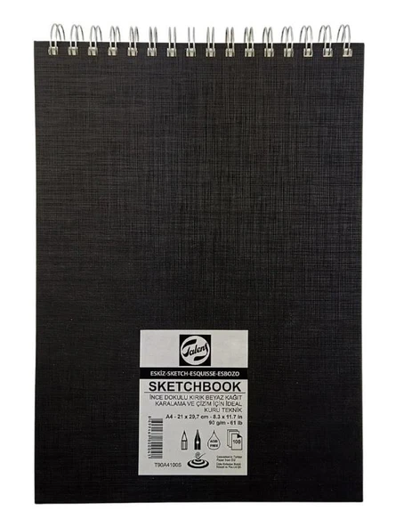 Talens Eskiz Defteri Spiralli A4 90gr 100 Yaprak - Resim 2