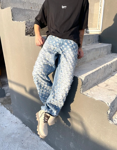 Ultra Premium Laser Bomb Baggy Kot Pantolon - Resim 2