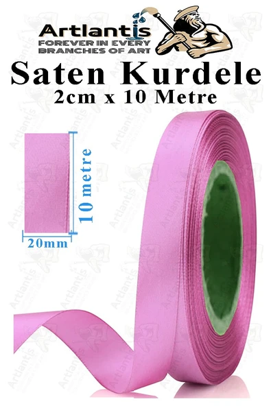 Kurdele Saten 2 Cm 10 Metre 1 Adet Saten Kurdela Parlak Hediye ve Süsleme Şeridi Süs Paketleme Çiçek Saç El Sanatı - 11