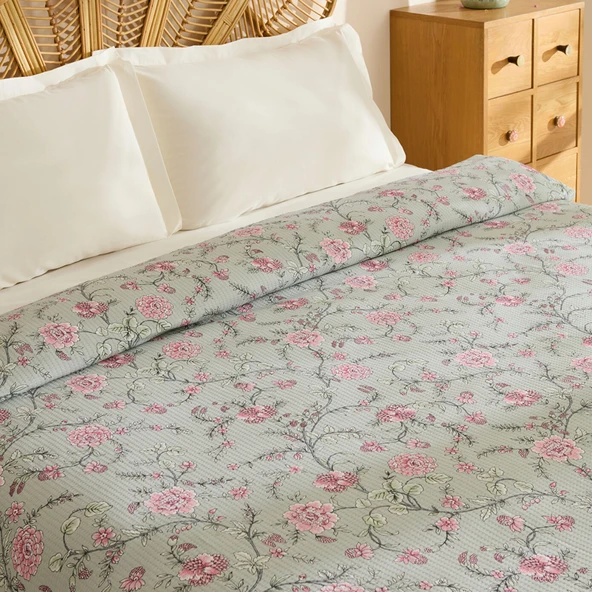 Karaca Home Nymira %100 Pamuk Tek Kişilik Tek Pike Mint - Resim 2