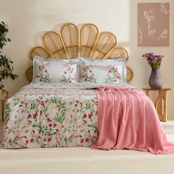 Karaca Home Madison %100 Pamuk Çift kişilik Nevresim Pike Takımı Pembe ürün görseli