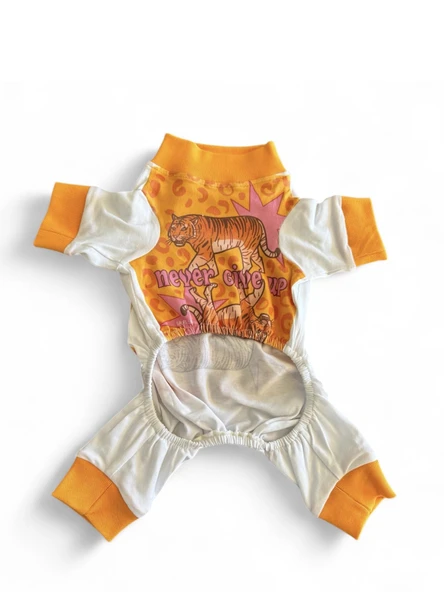 Never Give Up Penye Kedi Tulum Pijama - Resim 5