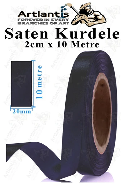 Kurdele Saten 2 Cm 10 Metre 1 Adet Saten Kurdela Parlak Hediye ve Süsleme Şeridi Süs Paketleme Çiçek Saç El Sanatı - 12