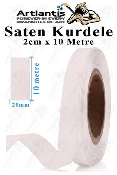 Kurdele Saten 2 Cm 10 Metre 1 Adet Saten Kurdela Parlak Hediye ve Süsleme Şeridi Süs Paketleme Çiçek Saç El Sanatı - 5