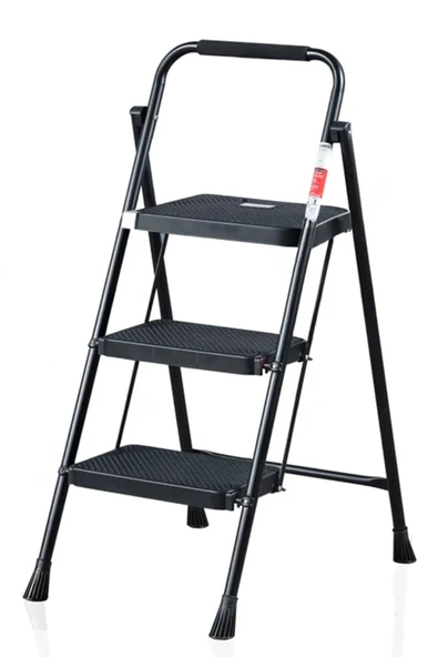 Perilla 51403 Stepla Geniş 3 Basamaklı Katlanır Merdiven Eurotower Siyah