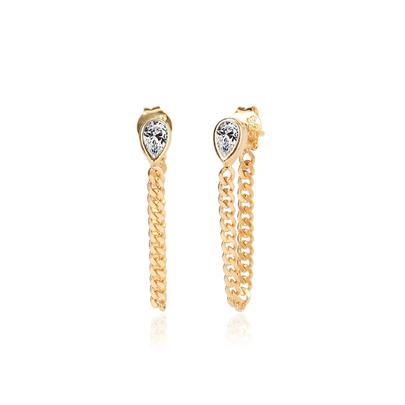 EMILIANO JEWELLERY 925 AYAR ZİRKON TAŞLI DAMLA KÜPE