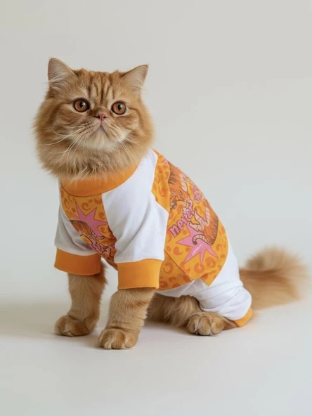 Never Give Up Penye Kedi Tulum Pijama - Resim 6