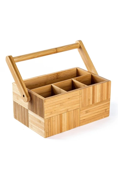 Tantitoni BAMBU TUTACAKLI ÇATAL KAŞIK BIÇAK KUTUSU 27X16.5CM ürün görseli 1