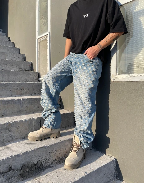 Ultra Premium Laser Bomb Baggy Kot Pantolon - Resim 5