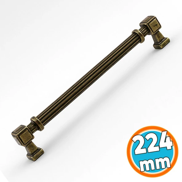 Mobilya Çekmece Mutfak Dolabı Dolap Kulpları Kulb 22.4 cm 224 mm Çizgili Antik Sarı Metal Kulp ürün görseli