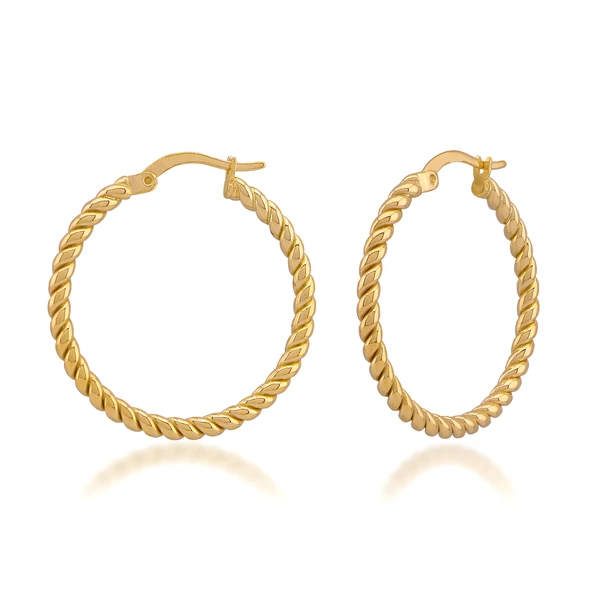 Altın Kaplama Halka Gümüş Küpe