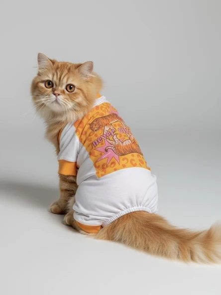 Never Give Up Penye Kedi Tulum Pijama ürün görseli 1