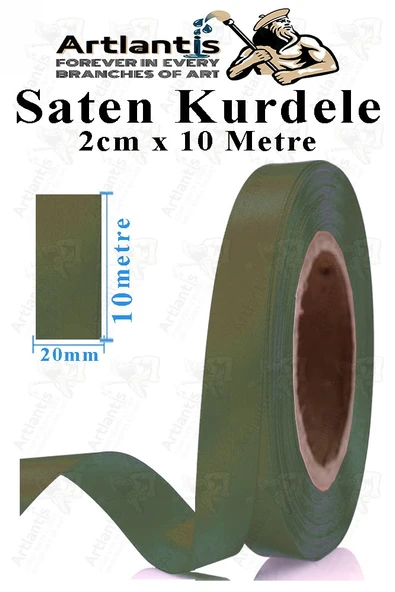Kurdele Saten 2 Cm 10 Metre 1 Adet Saten Kurdela Parlak Hediye ve Süsleme Şeridi Süs Paketleme Çiçek Saç El Sanatı - 7
