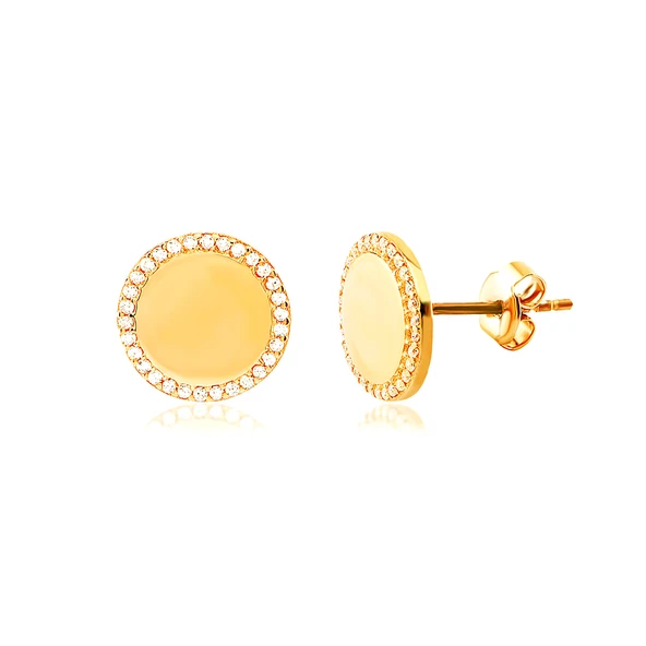 EMILIANO JEWELLERY 925 AYAR GÜMÜŞ ZİRKON TAŞLI YUVARLAK KÜPE