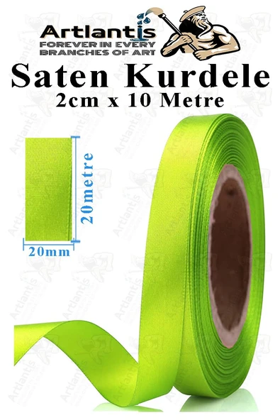 Kurdele Saten 2 Cm 10 Metre 1 Adet Saten Kurdela Parlak Hediye ve Süsleme Şeridi Süs Paketleme Çiçek Saç El Sanatı - 4