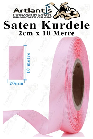 Kurdele Saten 2 Cm 10 Metre 1 Adet Saten Kurdela Parlak Hediye ve Süsleme Şeridi Süs Paketleme Çiçek Saç El Sanatı - 2