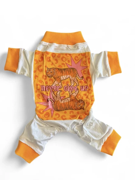 Never Give Up Penye Kedi Tulum Pijama - Resim 4