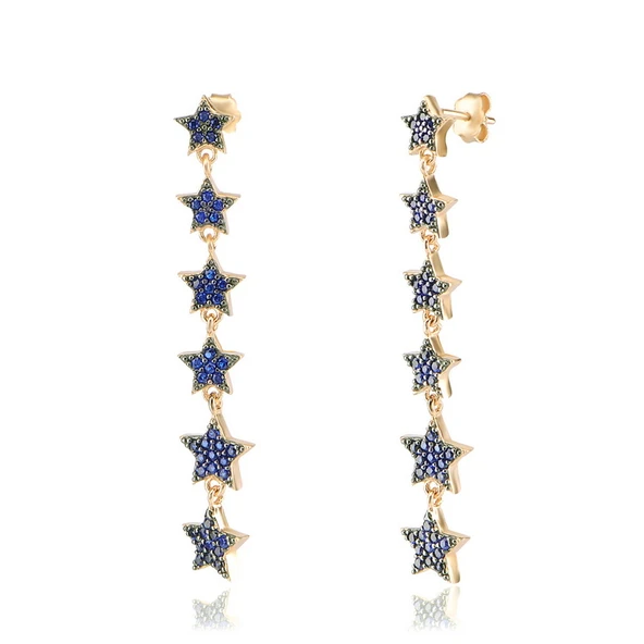 EMILIANO JEWELLERY 925 AYAR GÜMÜŞ SIRALI YILDIZ KÜPE