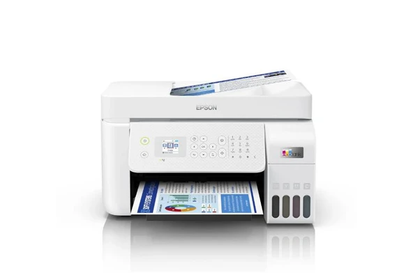 Epson EcoTank L5296 Wi-Fi+Tarayıcı+Fotokopi+Faks Çok Fonksiyonlu Tanklı Yazıcı - BEYAZ - Resim 2
