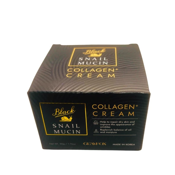 Glamfox Black Snail Mucin Collagen Cream 50 GR - Resim 3