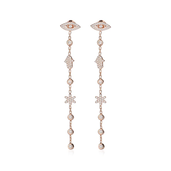 EMILIANO JEWELLERY 925 AYAR GÜMÜŞ ZİRKON TAŞLI KARIŞIK KOLYE