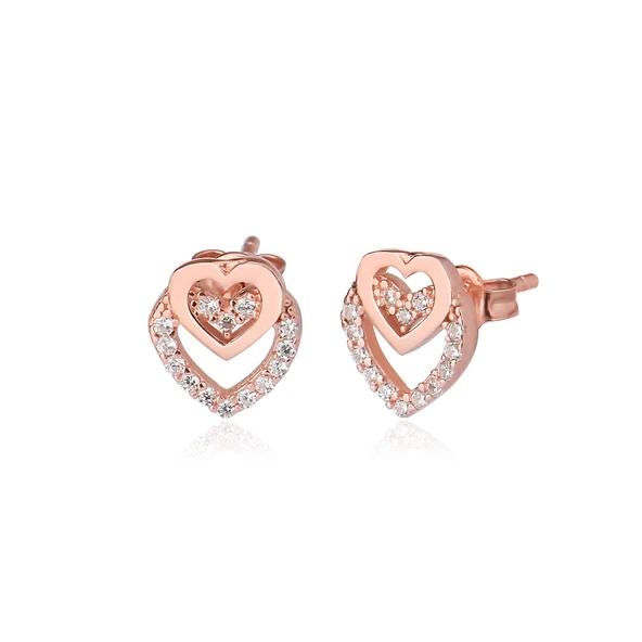 EMILIANO JEWELLERY SİLVER 925 AYAR TAŞLI KALP KÜPE